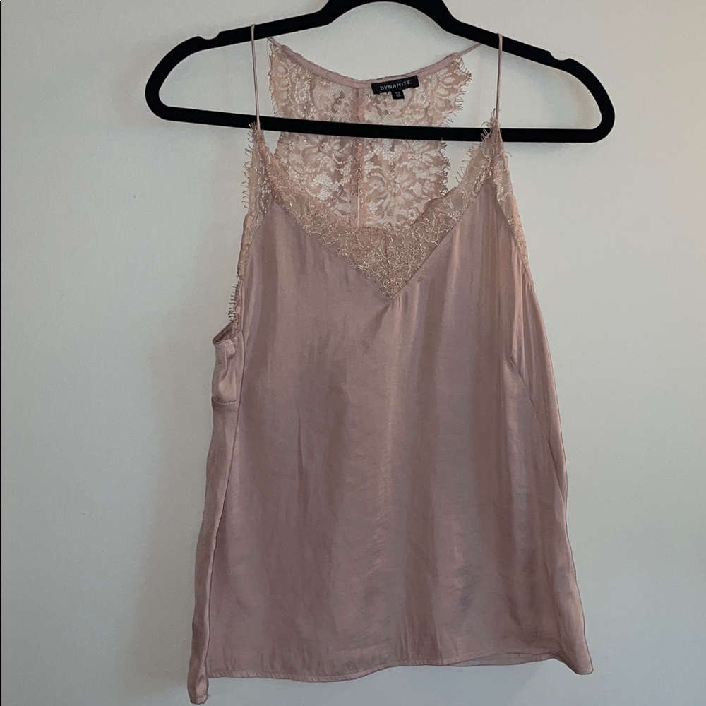 Dynamite Blush Lace Detail Camisole